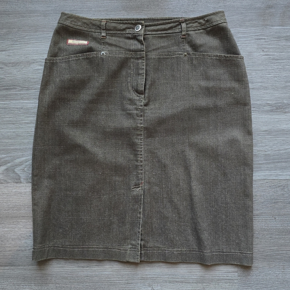 Y2k Classic Gray Denim Mid Length Skirt